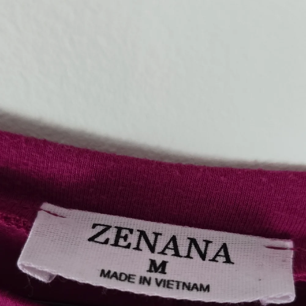 Zenana Outfitters Magenta Top with Animal Print Sleeves - Picture 2 of 4